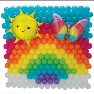 Air-Filled Sunshine, Rainbow & Butterfly Foil & Latex Balloon Backdrop Kit